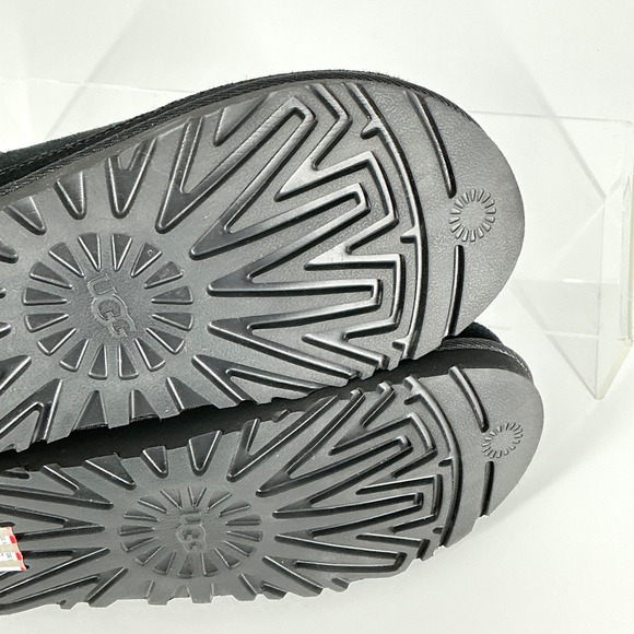 UGG Size 7 NO BACK STRAP Black Suede Shearling Mules Clog Slippers Shoes Women - Picture 12 of 12